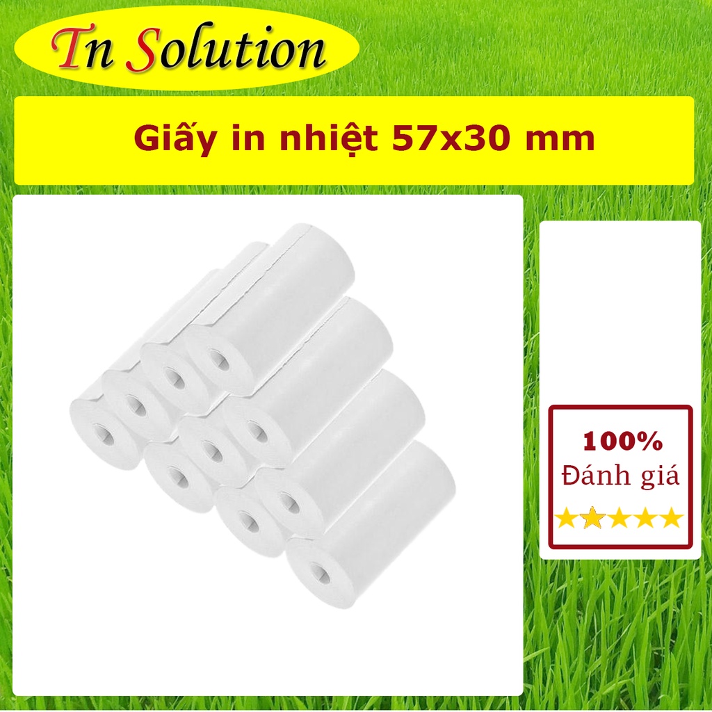 20 cuộn Giấy in nhiệt K57x30 dành cho máy in nhiệt mini