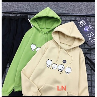[Sói Xám] [Free ship 50k] ❤️❤️❤️- Áo hoodie bốn gấu trúc 5D chữ HAY LN12 -Vải xịn