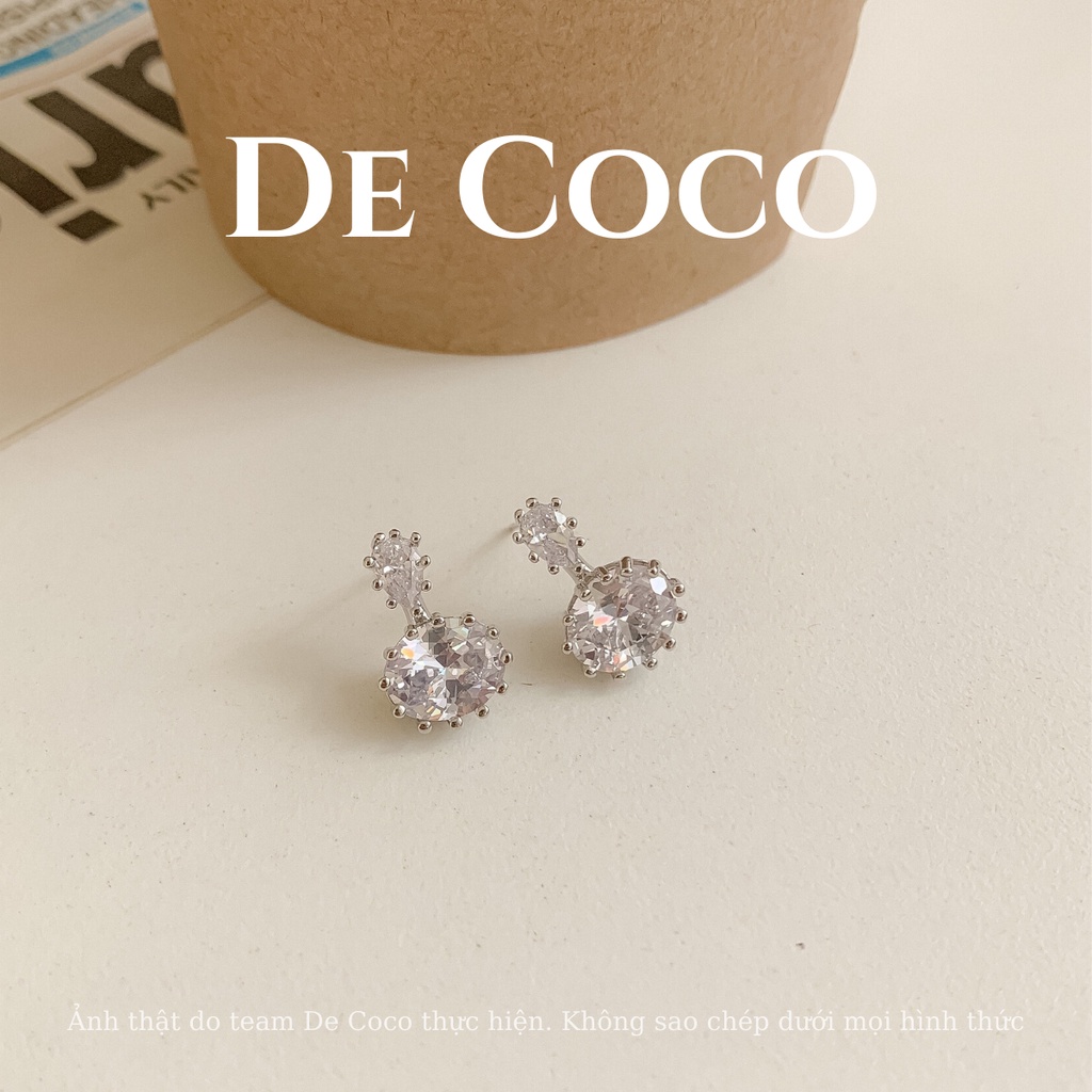 Khuyên tai đính đá mạ vàng Twinkle decoco.accessories