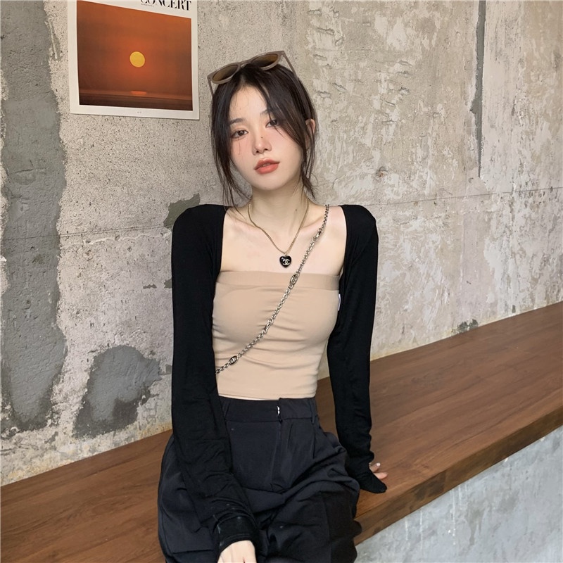 COZOK Set áo khoác cardigan dệt kim + áo sát nách thời trang nữ tính