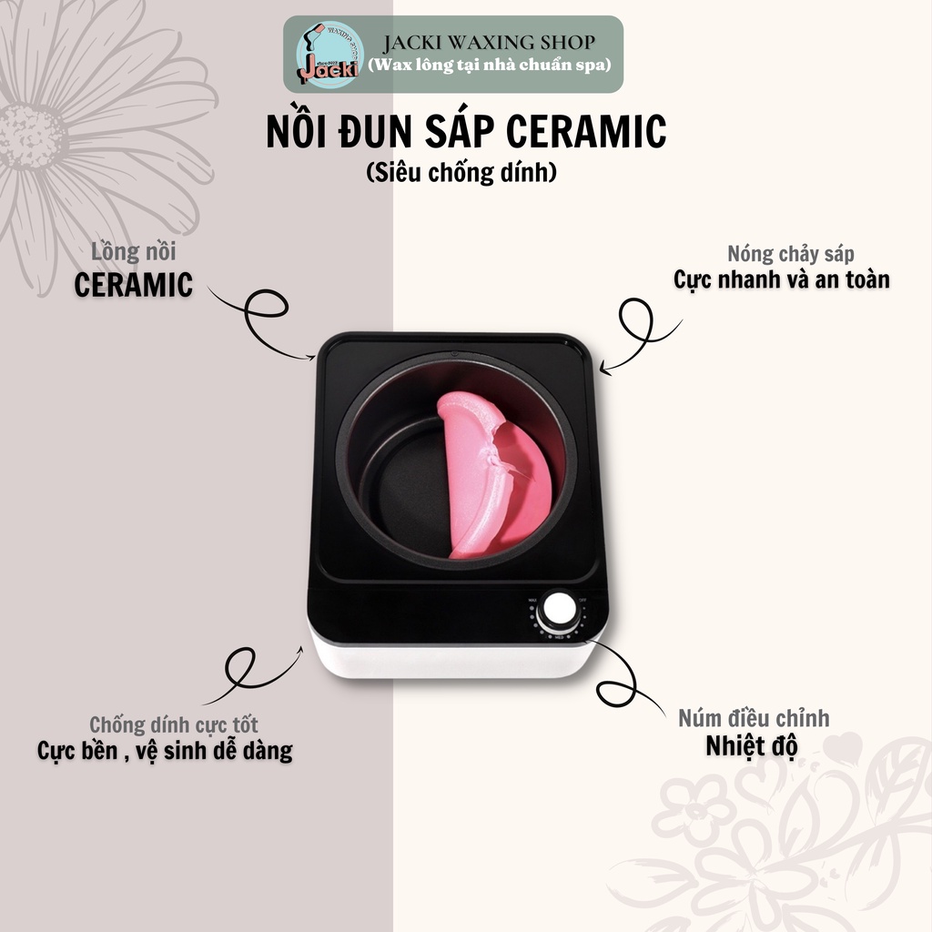 Nồi Nấu Sáp Wax Lông Cao Cấp CERAMIC Chống Dính, Nồi Đun Sáp Wax (JWS)