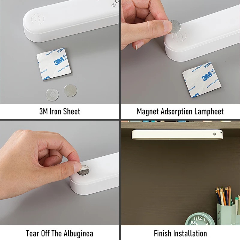 Đèn LED USB Từ Tính Kèm Giá Đỡ Đứng Để Bàn Tiện Dụng Cho Phòng Học / Văn Phòng