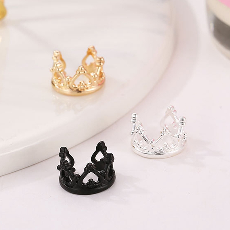 flowersqueen Khuyên Vành Tai Hình Vương Miện Đính Đá Xinh Xắn Dành Cho Nữ