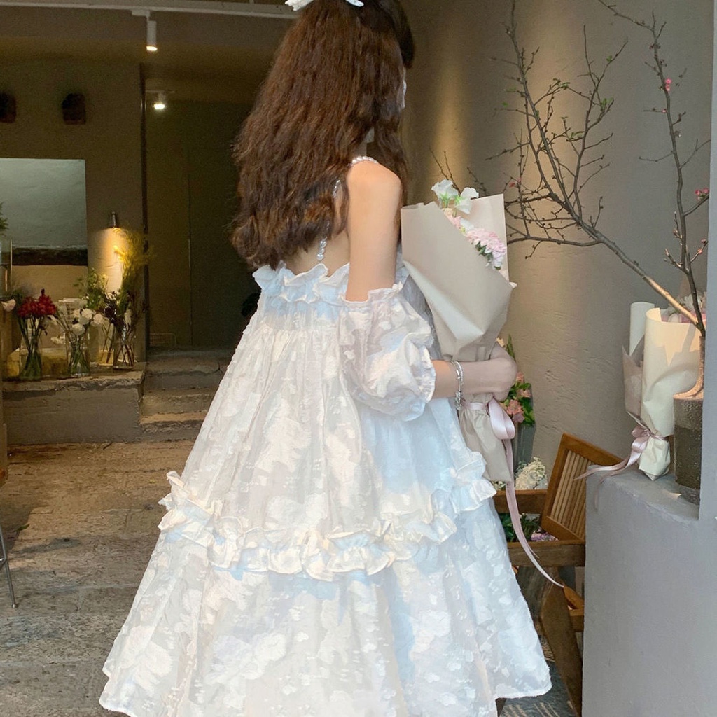 Đầm Công Chúa Tay Phồng Form Rộng Thời Trang Cho Nữ