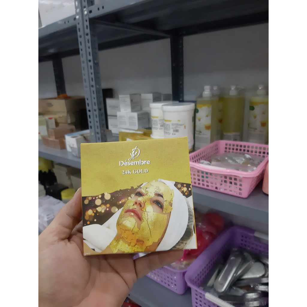 Mặt nạ dát vàng nguyên chất hộp 100 miếng