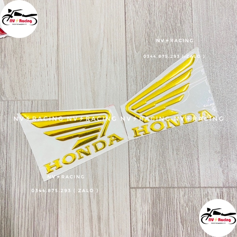 Tem dán chữ nổi logo cánh chim honda hàng 1:1 dán như zin chống thấm nước và bay màu