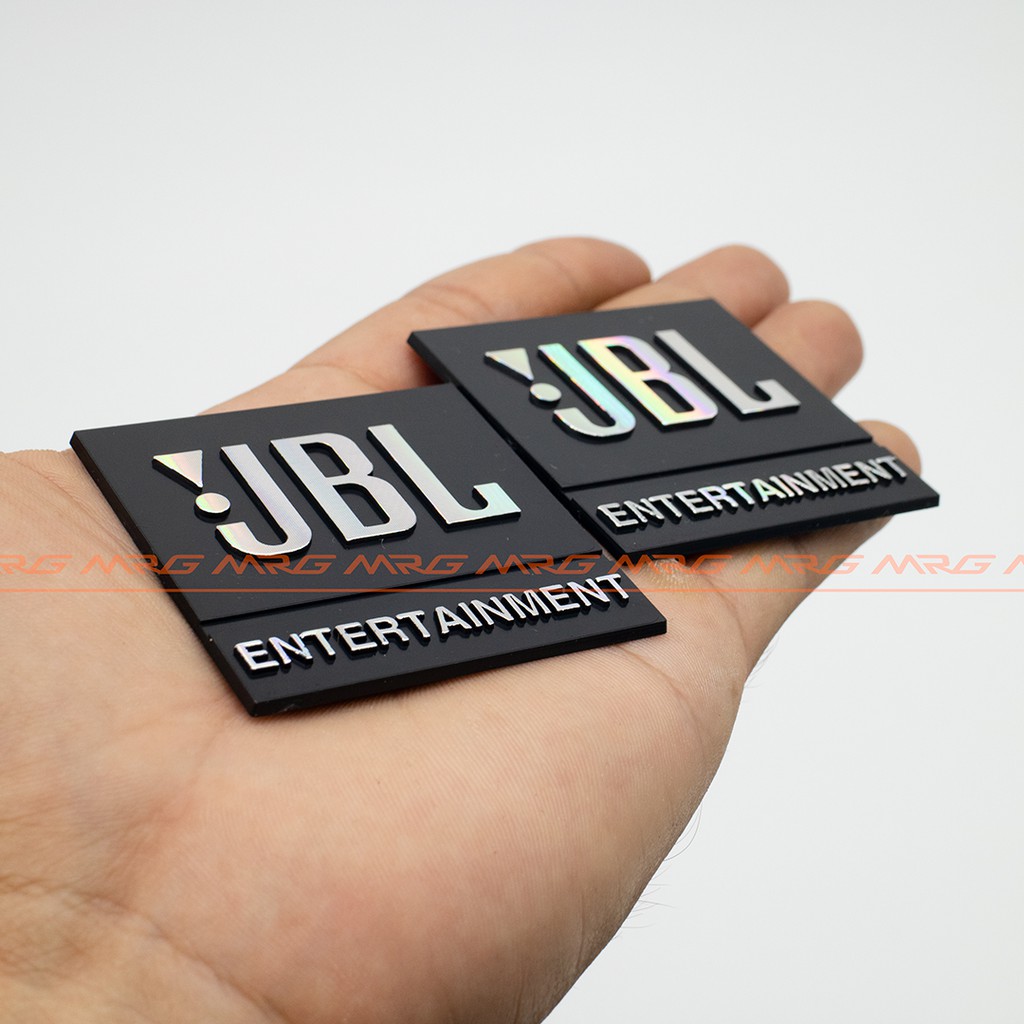 Tem JBL giá 2 cái, vuông 5cm, nhựa cứng màu đen - MrG