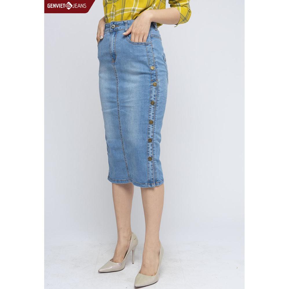 Hàng chính hãng giá tốt  TJ321J1057 - Chân Váy Jeans Dáng Dài Nữ  -GENVIET JEANS Genviet Jeans | BigBuy360 - bigbuy360.vn