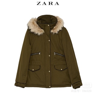 Áo parka zara hàng aut màu rêu