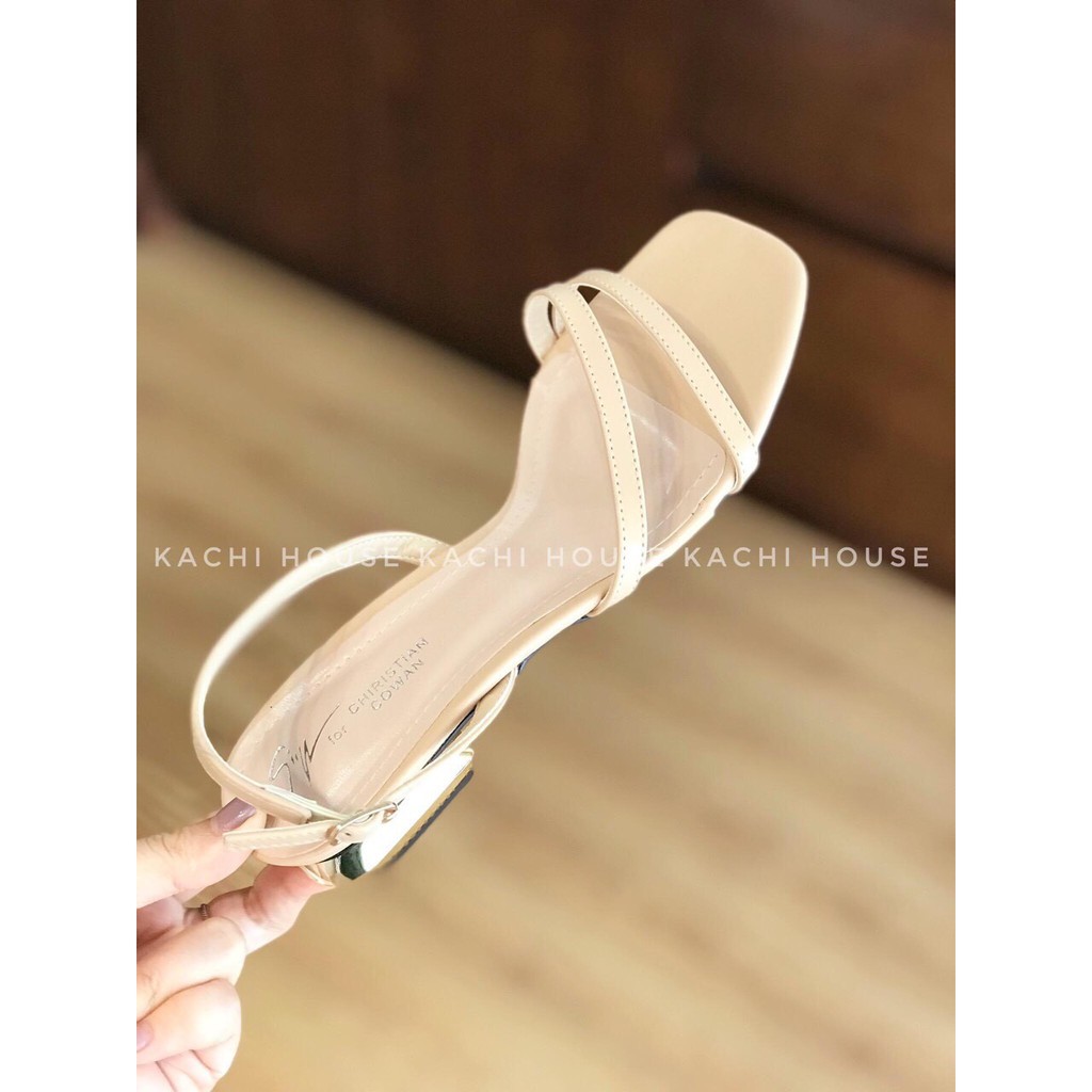 SANDAL ĐẾ BỆT GÓT VÀNG DÂY VÁT - 2P - FORM NHỎ 1 SIZE