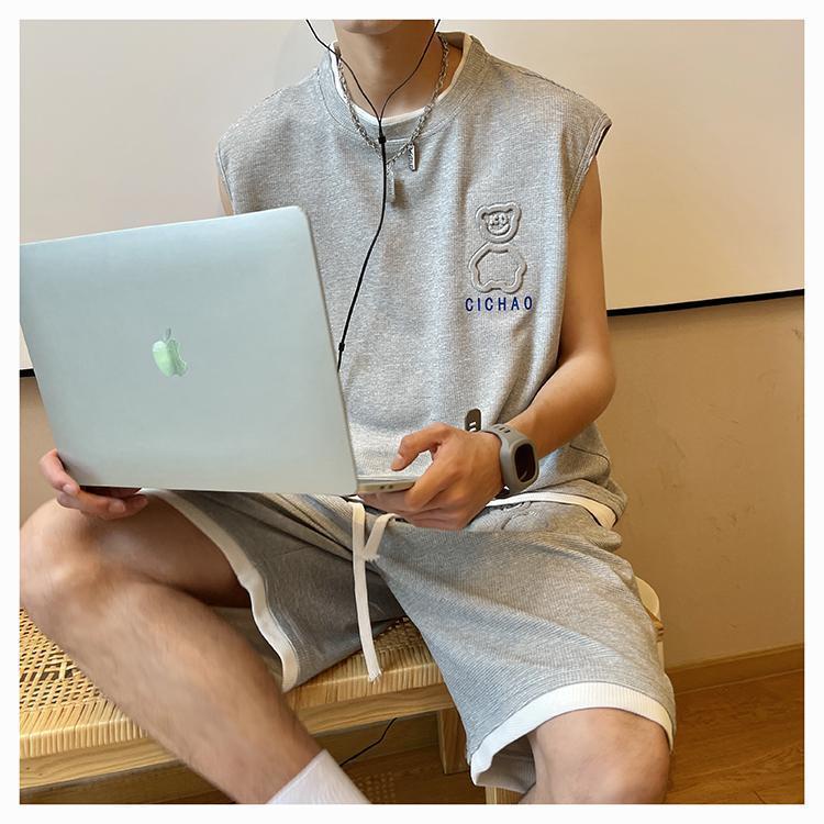 Bộ Áo Ba Lỗ + Quần Short Thể Thao Dáng Rộng Thời Trang Mùa Hè Cho Nam