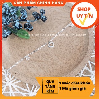 Lắc Chân Bạc Nữ ️🎉FREESHIP ️🎉 Lắc chân bi lập phương tim rỗng đá