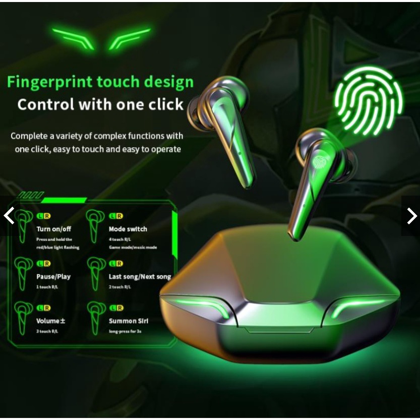 Tai Nghe Bluetooth 5.0 Gaming Apro366 , Tai Nghe Chơi Game Không dây có mic với độ trễ cực thấp