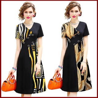 SHOPPRO - THỜI TRANG TRUNG NIÊN - ĐẦM XÒE DỰ TIỆC TẶNG MẸ U40 U50 ĐẸP PHỐI PHỤ KIỆN EO IN HOA SANG TRỌNG 3330 3337