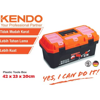 Hộp đựng dụng cụ đồ nghề kim khí đa năng 17inch plastic tool box kendo 90256