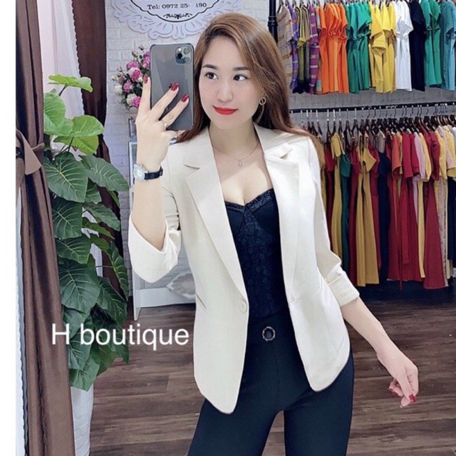 Áo Vest Nữ công sở khoác ngoài cao cấp loại áo 1 cúc tay lỡ | BigBuy360 - bigbuy360.vn