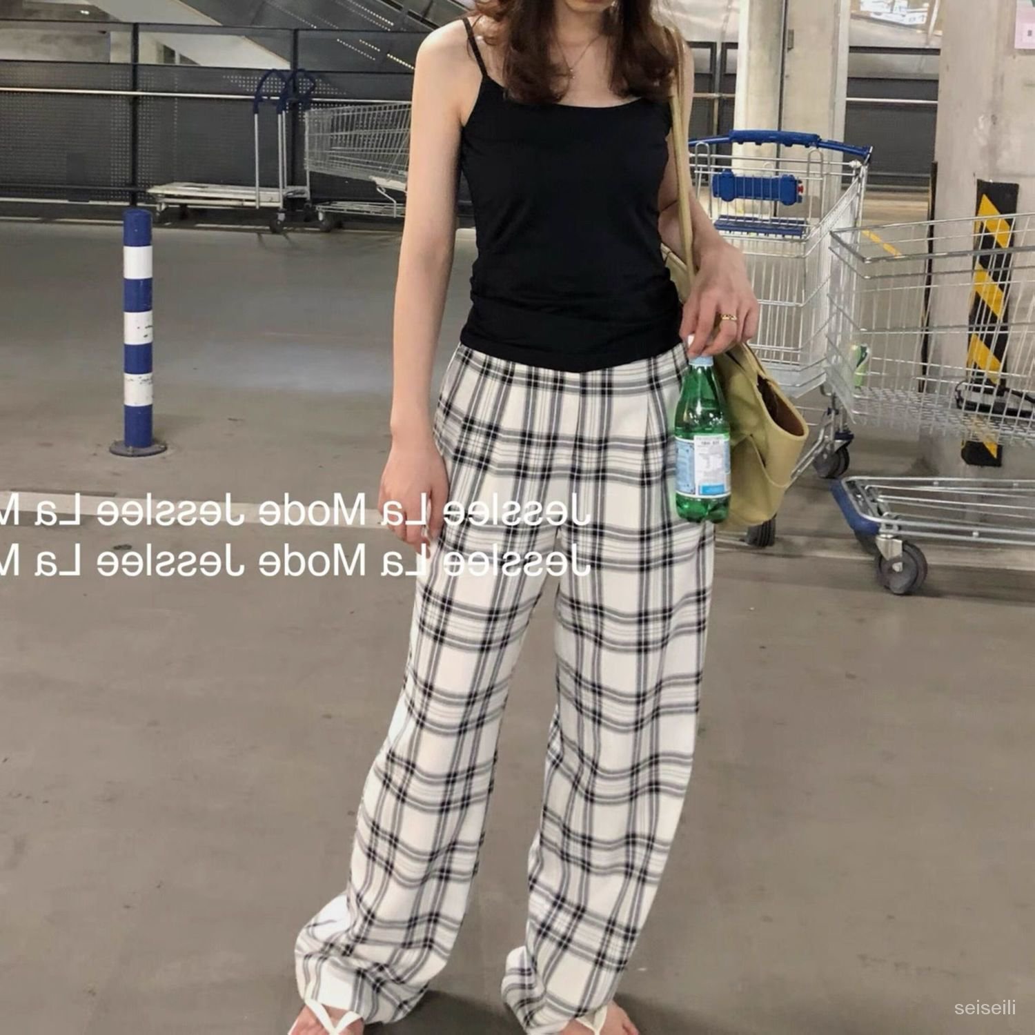 【SEI Home】quần ống rộng lưng cao mỏng kẻ sọc thời trang xuân hè cho nam và nữ | BigBuy360 - bigbuy360.vn