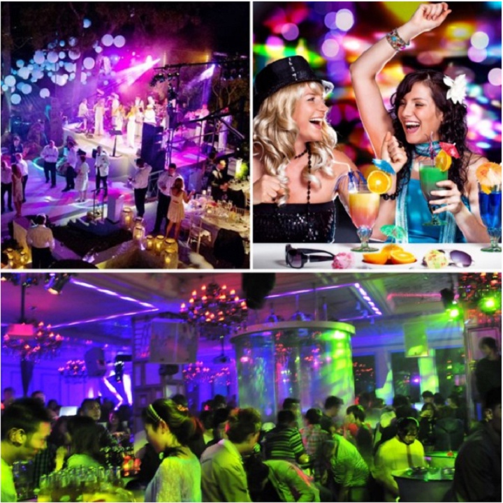 Đèn Led Dancing, Có Điều Khiển -Tạo Hiệu Ứng Ánh Sáng - Sàn Nhẩy - Party- Karaoke - Cảm Ứng Ánh Sáng DJ Xoay 360 Độ