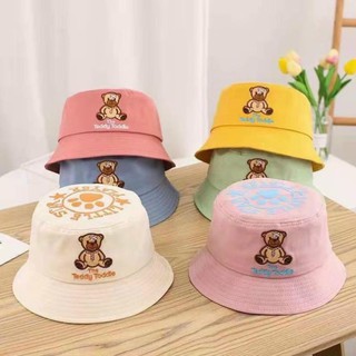 Nón bucket cho bé, mũ trẻ em thêu hình gấu dễ thương