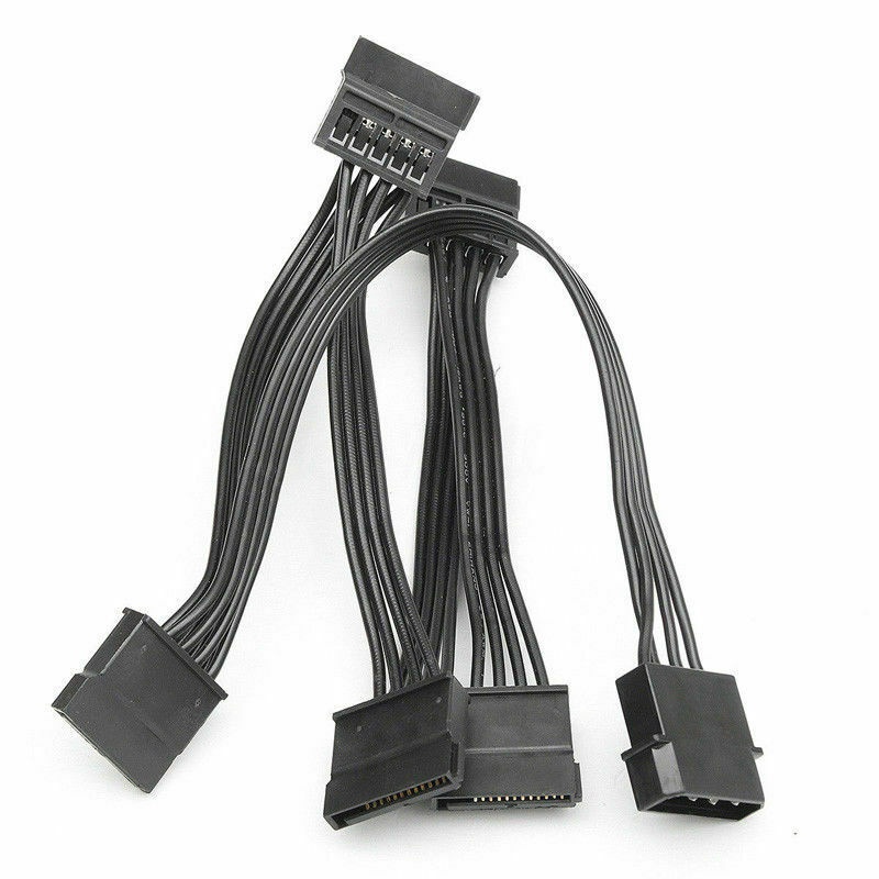 Dây Cáp Nguồn 4Pin IDE Sang 5 Cổng 4Pin Molex Sang Nhiều Cổng SATA 18AWG Cho Ổ Cứng HDD SSD PC