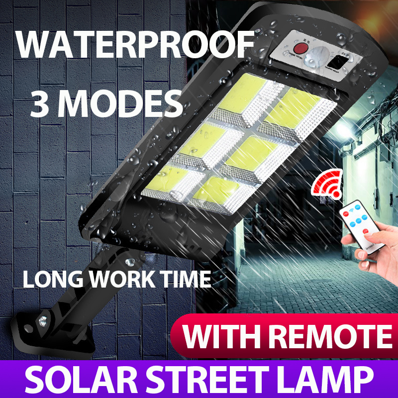 Đèn năng lượng mặt trời 120LED siêu sáng có điều khiển từ xa 3 chế độ