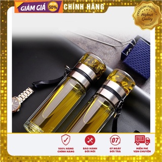 Bình giữ nhiệt, bình thủy tinh pha trà 2 lớp có lõi lọc inox 304 dung tích 370-450ml