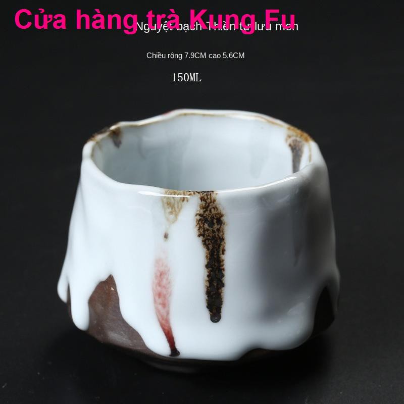 Thủ công Nhật Bản Tách trà bằng gốm cổ điển Ru Lò Kung Fu Bộ đồ uống đá Bát Lớn Master Cup Bán buôn đơn lẻ