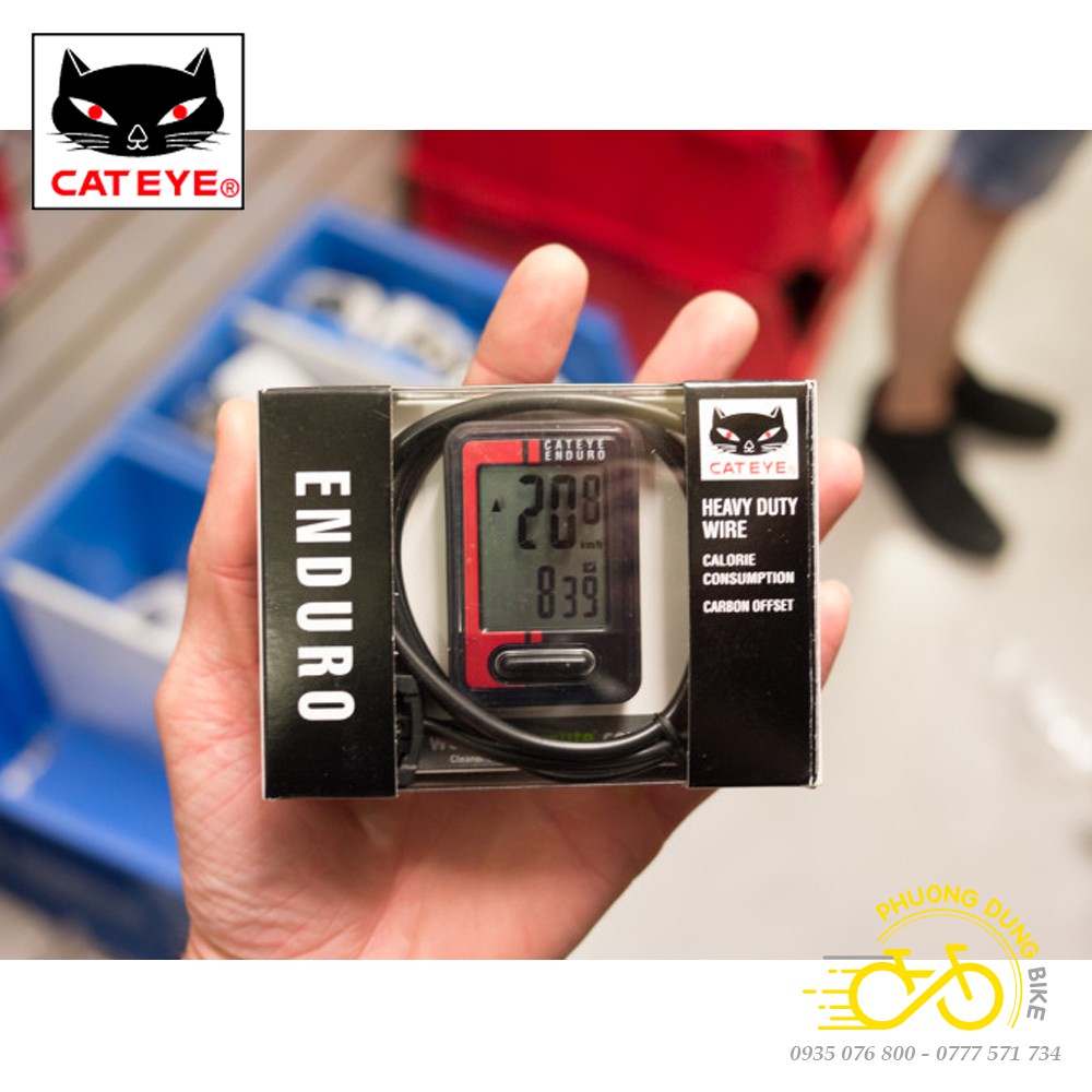 Đồng hồ đo tốc độ xe đạp có dây Cateye Enduro CC-ED400