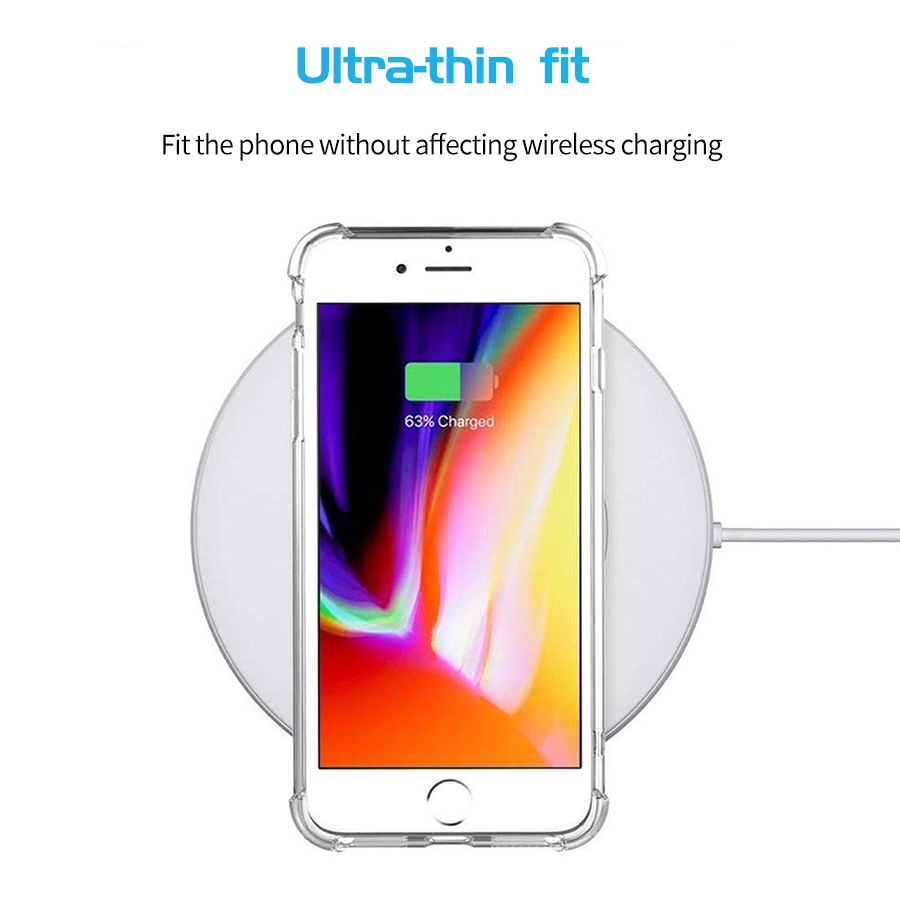 Ốp điện thoại mềm trong suốt có ngăn đựng thẻ chống rơi cho Iphone 5 6 7 8 11xr X S Plus Pro Max