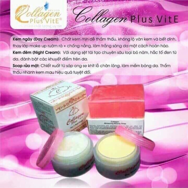 Kem dưỡng Collagen Plus Vit E ngày và đêm