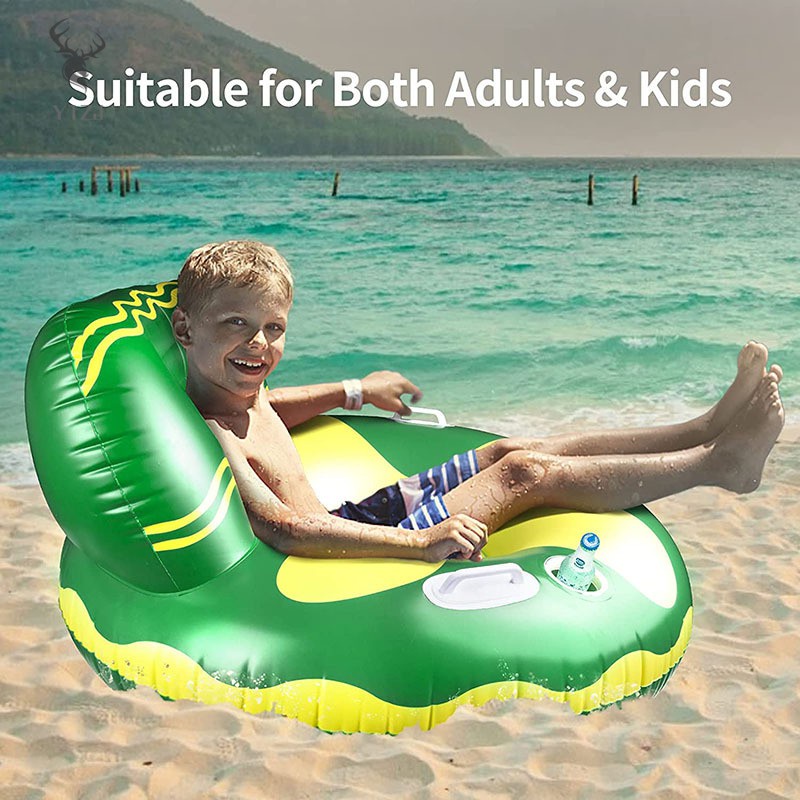 COD&amp; Inflatable Pool Float Raft with Cup Holder and Handles Multi-Purpose Portable Long Lasting Convenient for Adults Kids