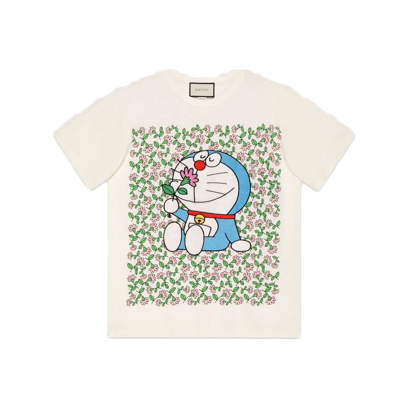Áo Thun Gucci Tay Ngắn In Hình Doraemon Dễ Thương Cho Nữ
