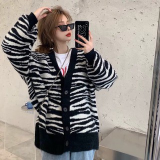 [HOT] sẵn (3 ảnh thật ở cuối) Áo khoác Cardigan lông ngựa vằn Zebra