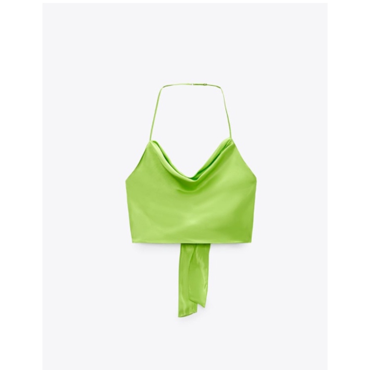 Zara Áo Sát Nách Vải Lụa satin Thời Trang Mùa Hè Cho Nữ 3067077