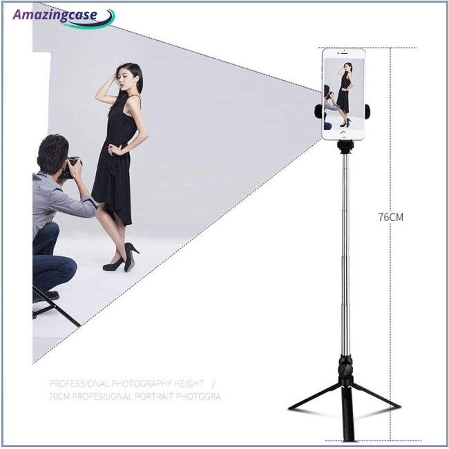 Gậy Tự Sướng Bluetooth Xt10 Có Thể Gập Lại Xoay 360 Độ Kèm Giá Đỡ Cho Điện Thoại Xt09 | BigBuy360 - bigbuy360.vn