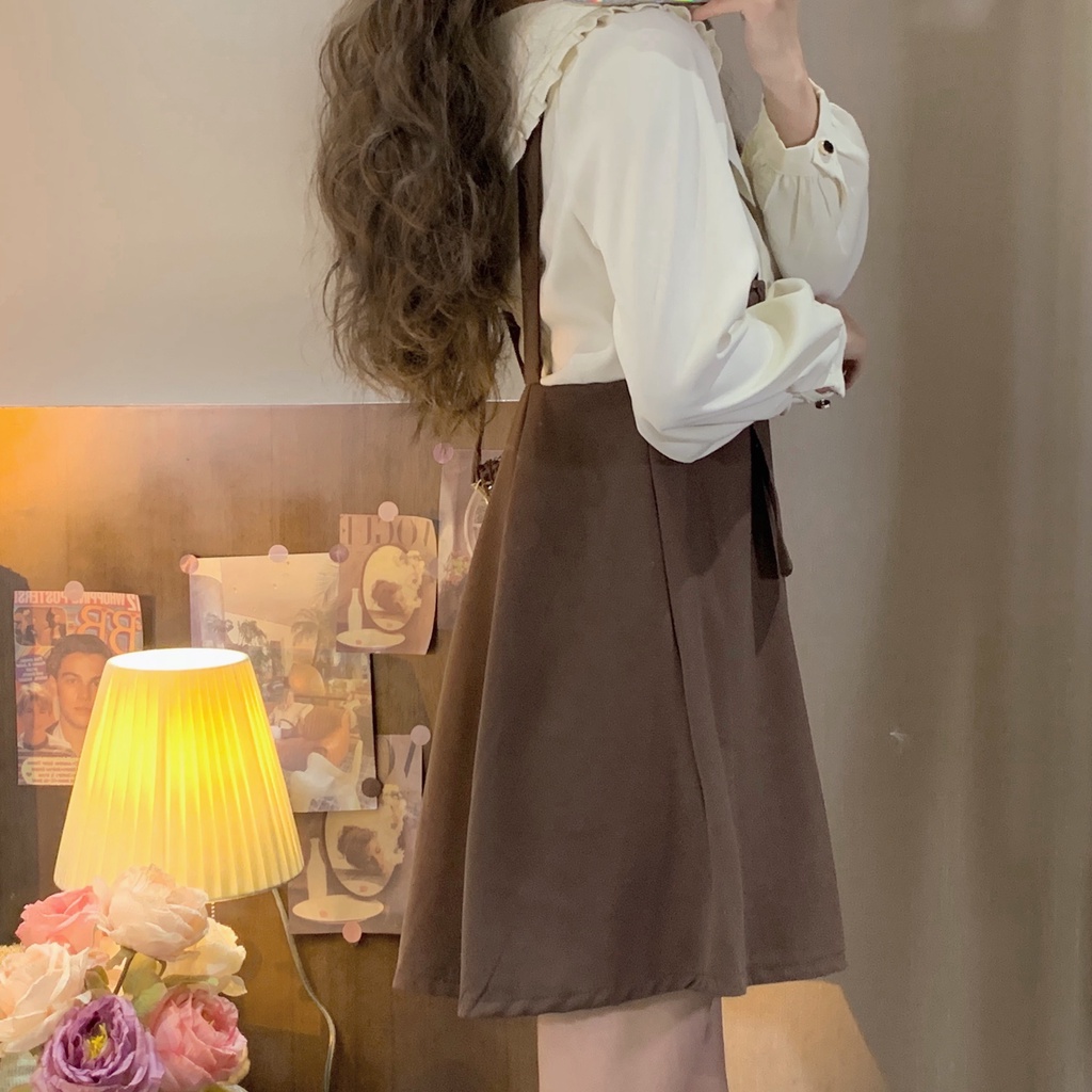 Váy dài tay cổ bèo phong cách Hàn Quốc - Tikbook Store - Order