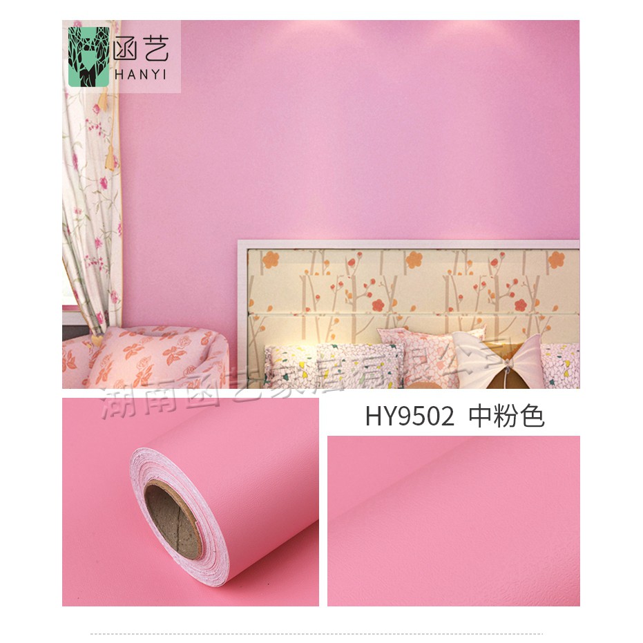 [Sale Sốc Xả Kho] Giấy Dán Tường Hồng Trơn 0.45*10m