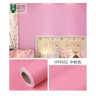 Giấy dán tường hồng trơn 0.45*10m