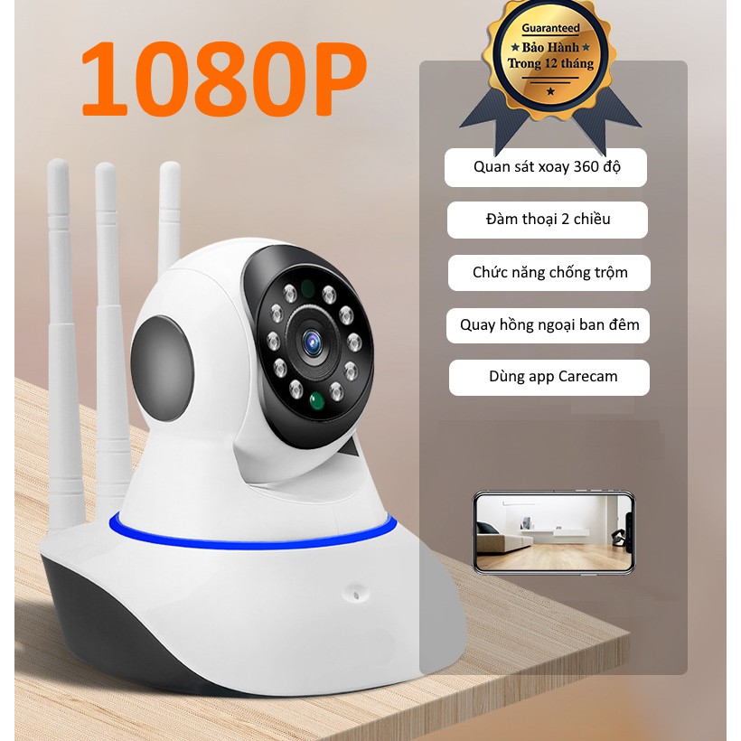 Camera CARECAM 3 râu FHD 1080P- Hình ảnh FHD sắc nét+ Thẻ nhớ 16GB 32GB 64GB tùy chọn