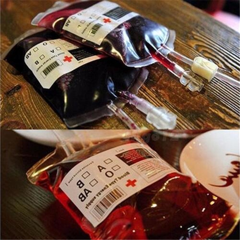 Túi PVC Trong Suốt Đựng Nước Ép Hóa Trang Ma Cà Rồng Cho Lễ Halloween