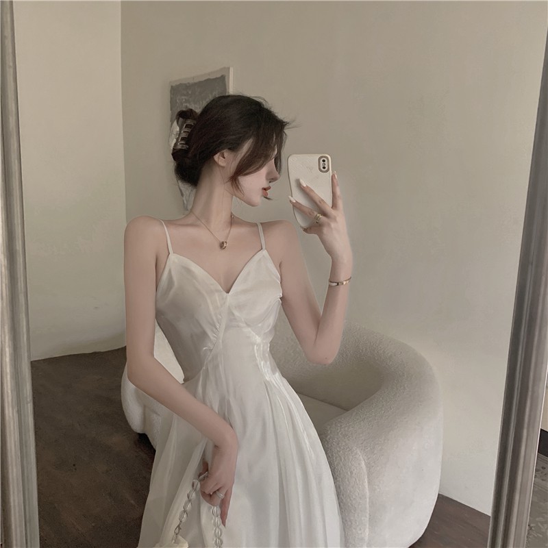 Váy Công Chúa, Váy 2 Dây Xẻ Cổ V Sexy Phong Cách Retro Đi Biển, Đi Tiệc - Feedback Ảnh Cuối