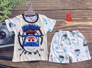Bộ cotton sợi tre bé trai