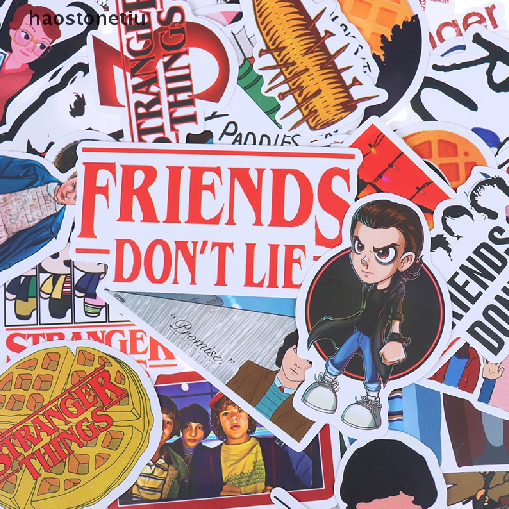 Bộ 50 Sticker Dán Trang Trí Ván Trượt / Laptop / Điện Thoại / Hành Lý Hình Stranger Things Bằng