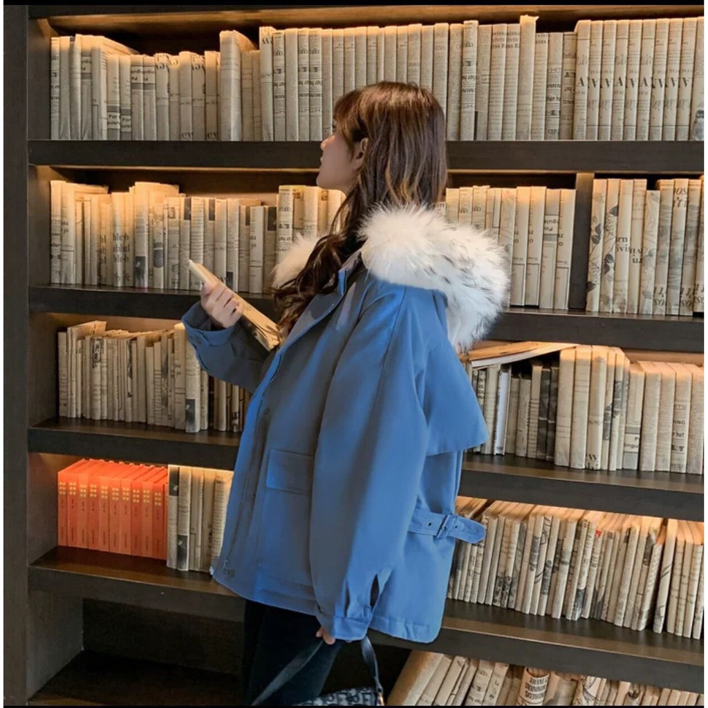 [SIÊU HOT] Áo khoác kaki mũ lông loại có đai phom to dày dặn siêu ấm (Sỉ từ 5sp bất kì) | BigBuy360 - bigbuy360.vn