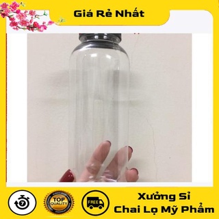 Chai nhựa 350ml cổ rộng đựng trà sữa, nước trái cây , phụ kiện du lịch.