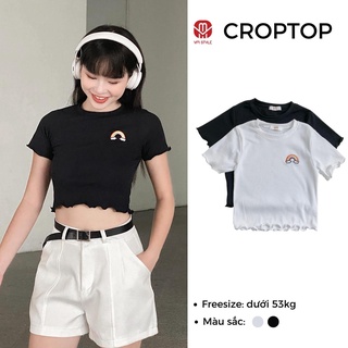 Áo thun croptop VM Shop thêu cầu vòng Ulzzang nữ 22ATU05T371601
