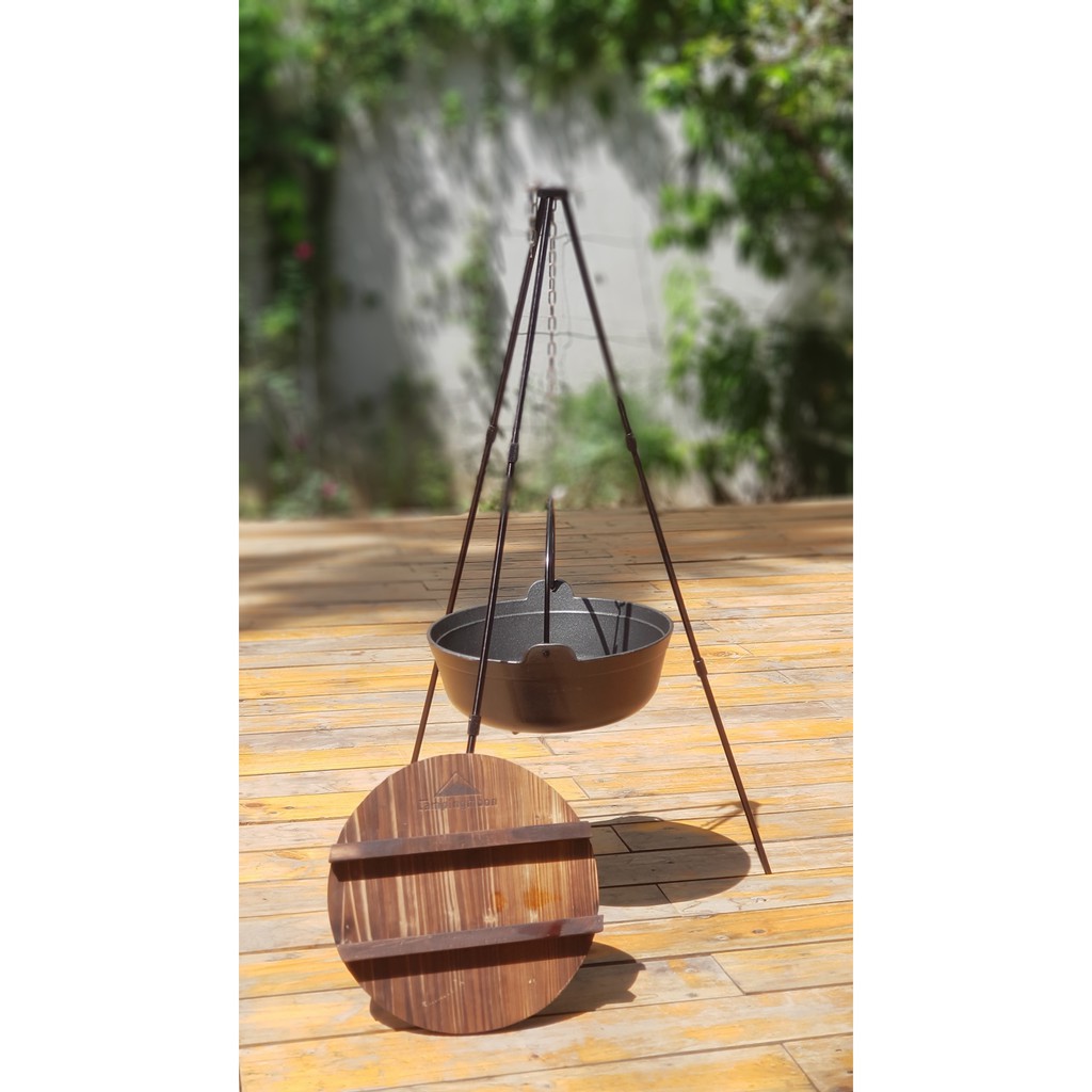 Nồi gang nắp gỗ Campingmoon DO-23