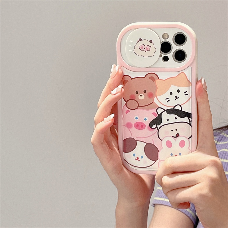 Ốp Điện Thoại Silicon Mềm Có Nắp Trượt Bảo Vệ Màn Hình Cho iPhone 12 13 11 PRO MAX XR 11 12 PRO 13 PRO MAX 14 14 PRO