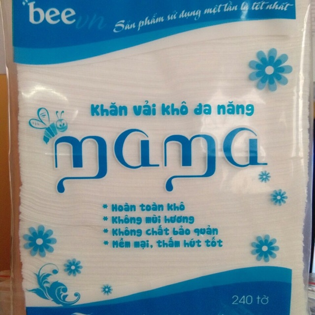 Khăn vải khô Mama  240 tờ / tui