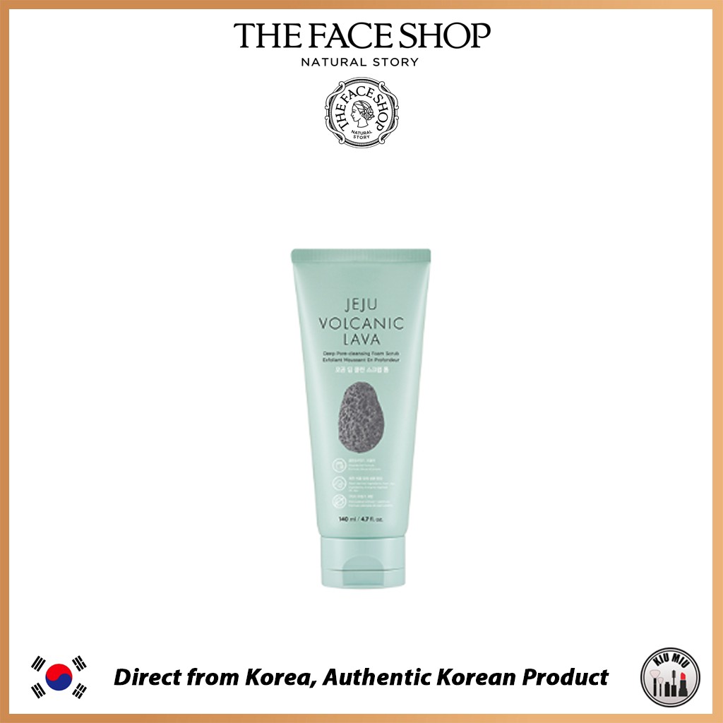 THE FACE SHOP JEJU VOLCANIC LAVA Deep Pore-cleansing Foam Scrub 140ml *ORIGINAL KOREA*